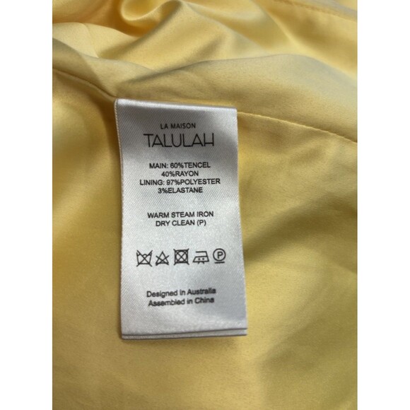 La Maison TALULAH Radiance Gathered Belted Midi Dress L Butter Yellow Sweetheart - Picture 7 of 9